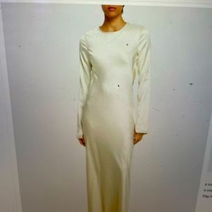 We Wore What Open Back Satin Long Dress